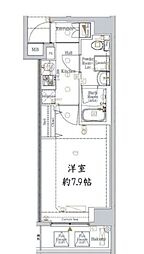 ヴァローレクオリタ浅草橋 1Kの間取図画像
