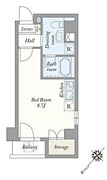 KS入谷EAST ワンルームの間取図画像