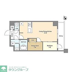 グランカーサ曳舟II 1SLDKの間取図画像