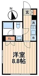 COMPOSITE門前仲町SOUTH 1Kの間取図画像