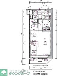 プレール・ドゥーク亀戸小村井 2LDKの間取図画像