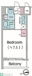 レジディア銀座東 1Kの間取図画像