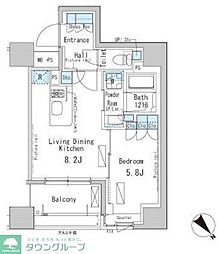 ParkAxis茅場町 1LDKの間取図画像