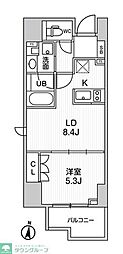 SESONFLATS両国 1LDKの間取図画像
