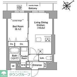 HF押上レジデンス 1LDKの間取図画像