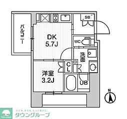 nido新御徒町 1DKの間取図画像