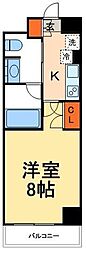 パークハビオ人形町 1Kの間取図画像