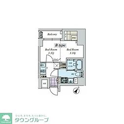CREAL日本橋浜町 1Kの間取図画像