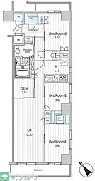 ビエラコート日本橋久松町 3LDKの間取図画像