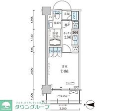 パークアクシス菊川ステーションゲート 1Kの間取図画像