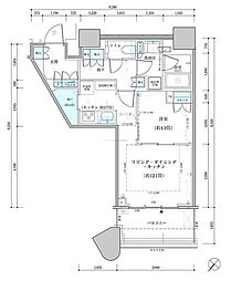 パークタワー勝どきサウス 1LDKの間取図画像