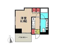 プラウドフラット門前仲町5 1Kの間取図画像