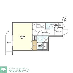 グローベルザ・クレス押上 1Kの間取図画像