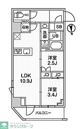 nido新御徒町 2LDKの間取図画像