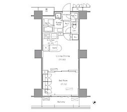 パークアクシス豊洲 1LDKの間取図画像