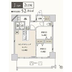 プライマル月島 2LDKの間取図画像