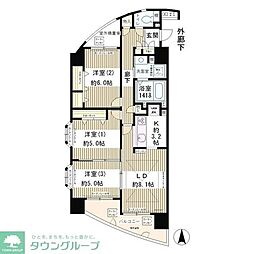 メゾンシャルム 3LDKの間取図画像