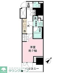 ザ・パークワンズ門前仲町 1Kの間取図画像