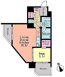 コンフォリア南砂町 1LDKの間取図画像
