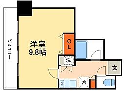 ラクラス新御徒町 1Kの間取図画像