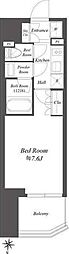 WORVE東京木場 1Kの間取図画像