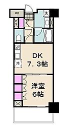 ParkAxis辰巳STAGE 1DKの間取図画像