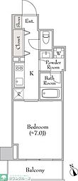 ルミーク門前仲町 1Kの間取図画像