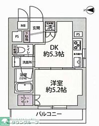 シティーハイツ深川 1DKの間取図画像