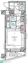 コンシェリア清澄白河 THE RESIDENCE 1Kの間取図画像
