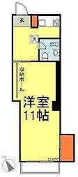 リバーパーク桜木 12階1Kの間取り