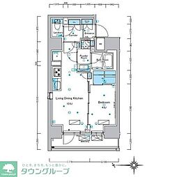 ルフォンプログレ浅草入谷 13階1LDKの間取り