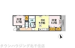 グラナーデ東伊興 1階2DKの間取り