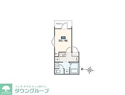 MELDIA北綾瀬VI 2階1Kの間取り