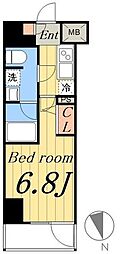 JR常磐線 綾瀬駅 徒歩7分の賃貸マンション 6階1Kの間取り