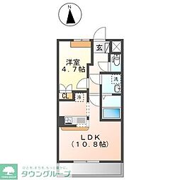 クレールスクエア 1階1LDKの間取り