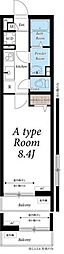 リブリ・東保木間 3階1Kの間取り