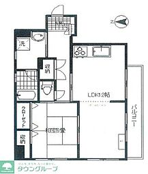 アーバン臼倉 8階1LDKの間取り