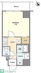リビオメゾン入谷 3階1Kの間取り