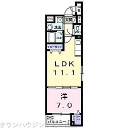 スアヴィス舎人 4階1LDKの間取り