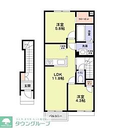 Alba bel 2LDKの間取図画像