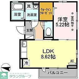 ラルーチェ 1LDKの間取図画像