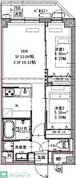 GENOVIA六町 2LDKの間取図画像