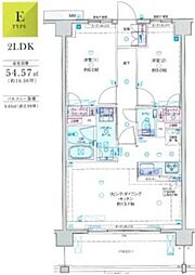 ジェノヴィア隅田川eastスカイガーデン 2LDKの間取図画像