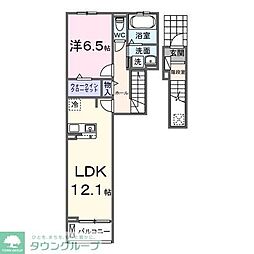 ボヌール イコウ 1LDKの間取図画像