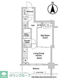 コンフォリア両国サウス 1LDKの間取図画像