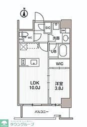 シーズンフラッツ両国サウス 1LDKの間取図画像