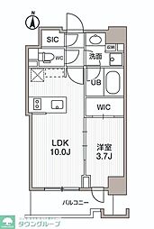 シーズンフラッツ両国サウス 1LDKの間取図画像