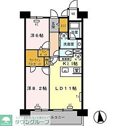 ロイヤルパークス西新井 2LDKの間取図画像