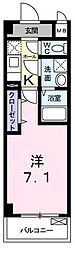 エスパシオE 1Kの間取図画像