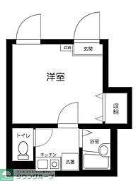 エマノンフラット扇大橋 1Kの間取図画像